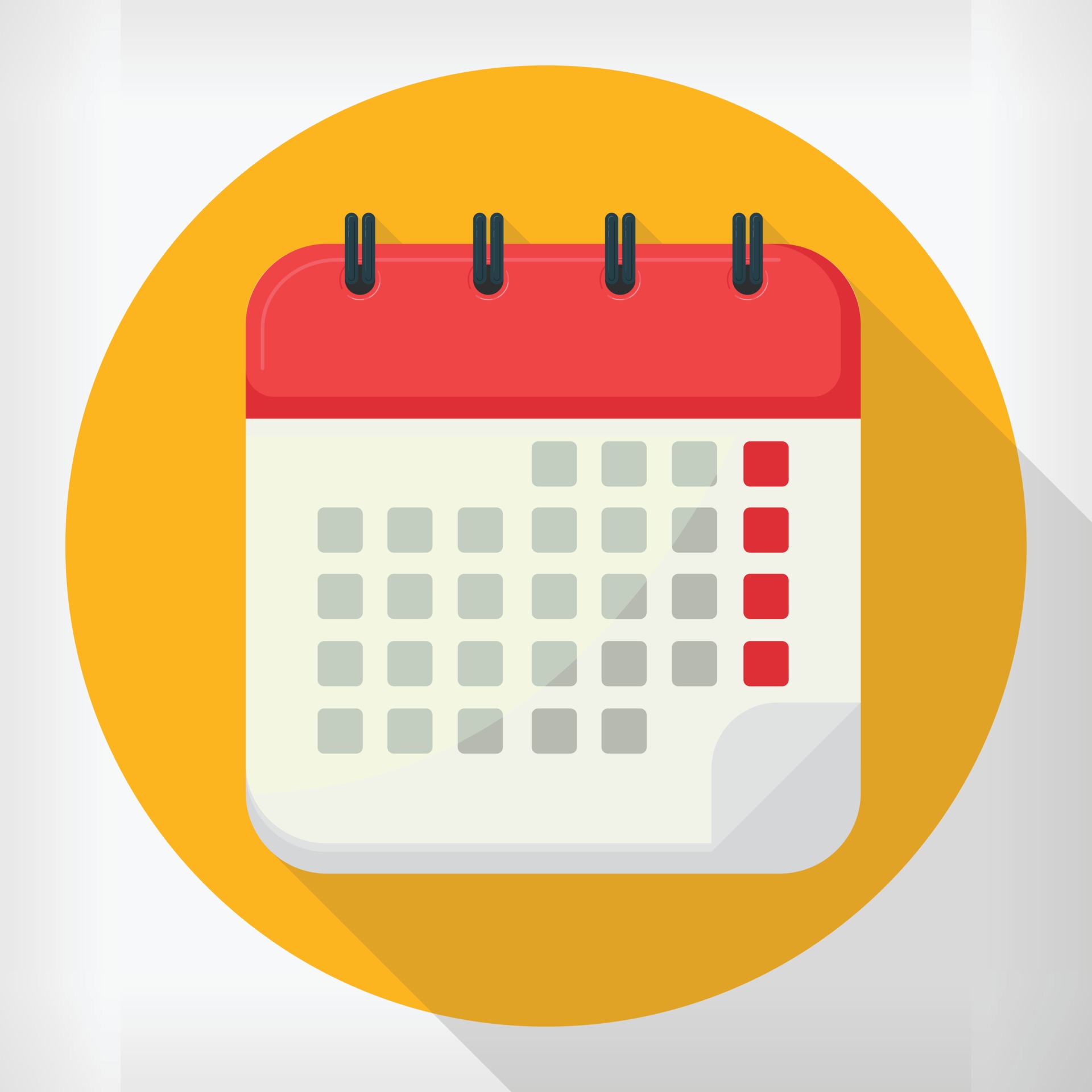 flat simple wall calendar design style cartoon illustration drawing vector